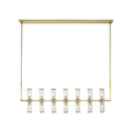 Revolve 47-in Linear Pendant — Clear Glass/Natural Brass