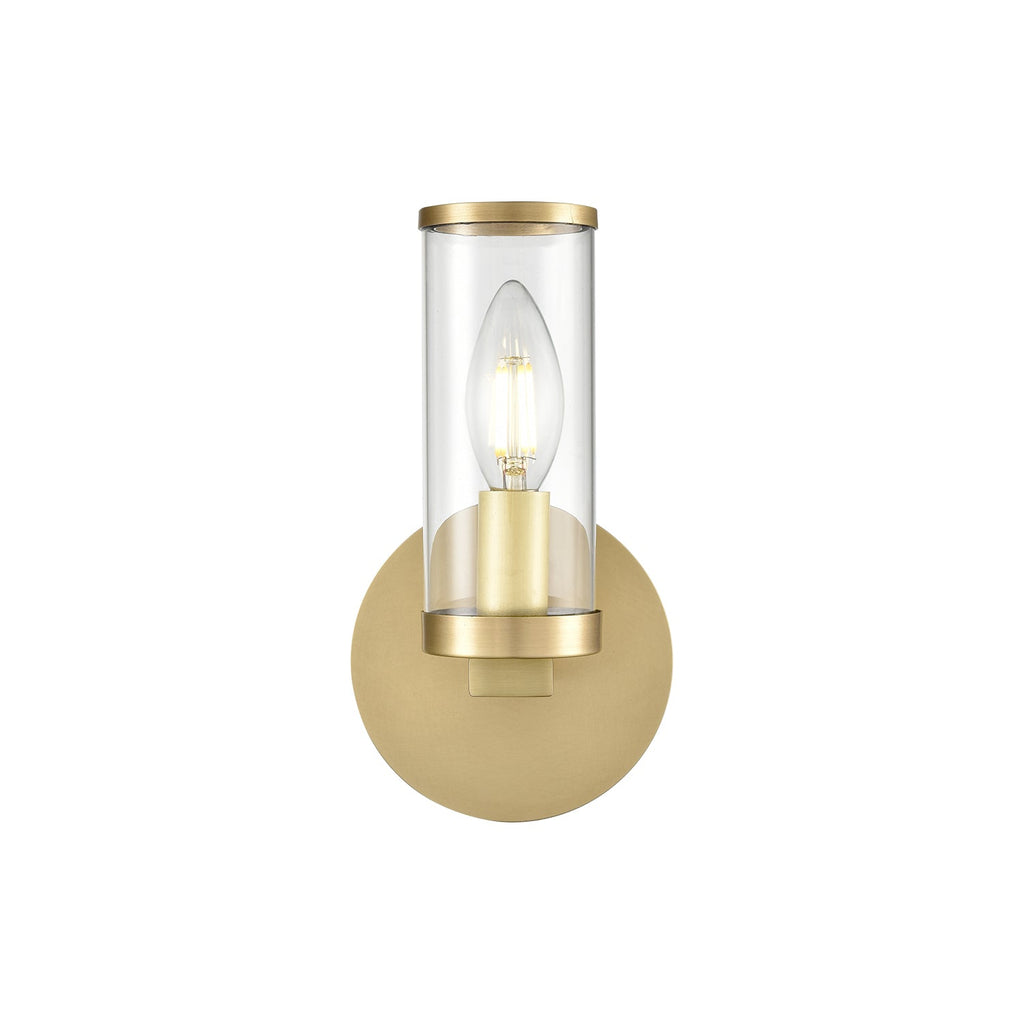 Revolve 8-in Wall/Vanity Light — Clear Glass/Natural Brass