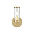 Revolve 8-in Wall/Vanity Light — Clear Glass/Natural Brass