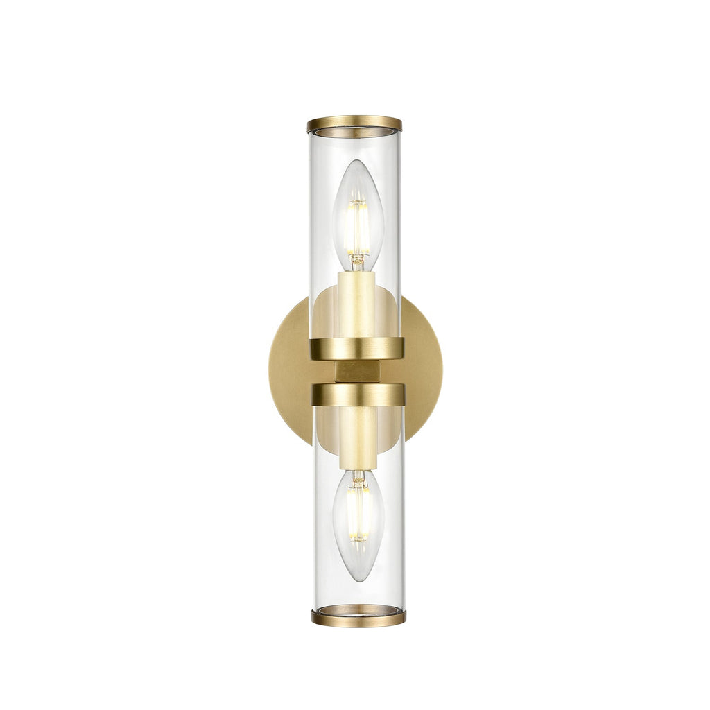 Revolve 12-in Wall/Vanity Light — Clear Glass/Natural Brass