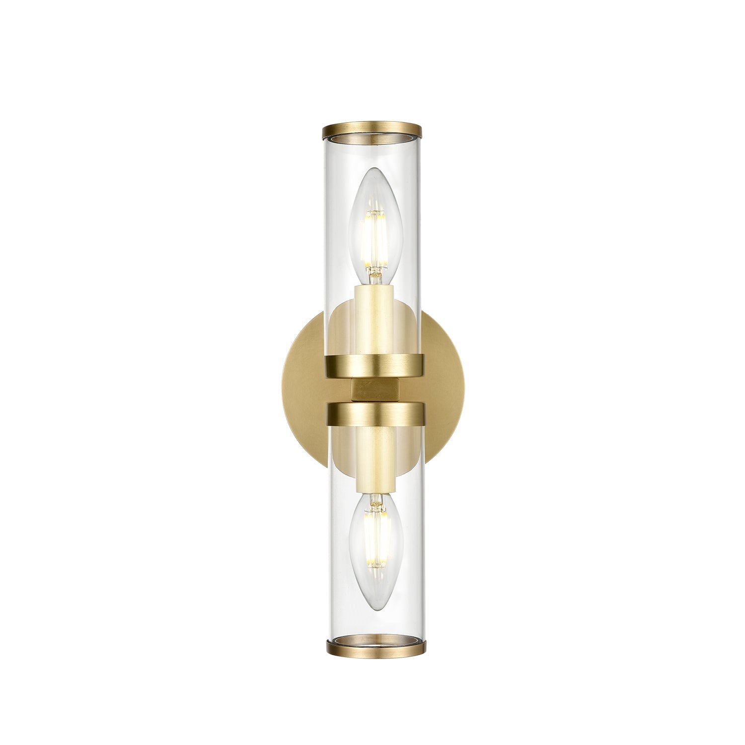 Revolve 12-in Wall/Vanity Light — Clear Glass/Natural Brass