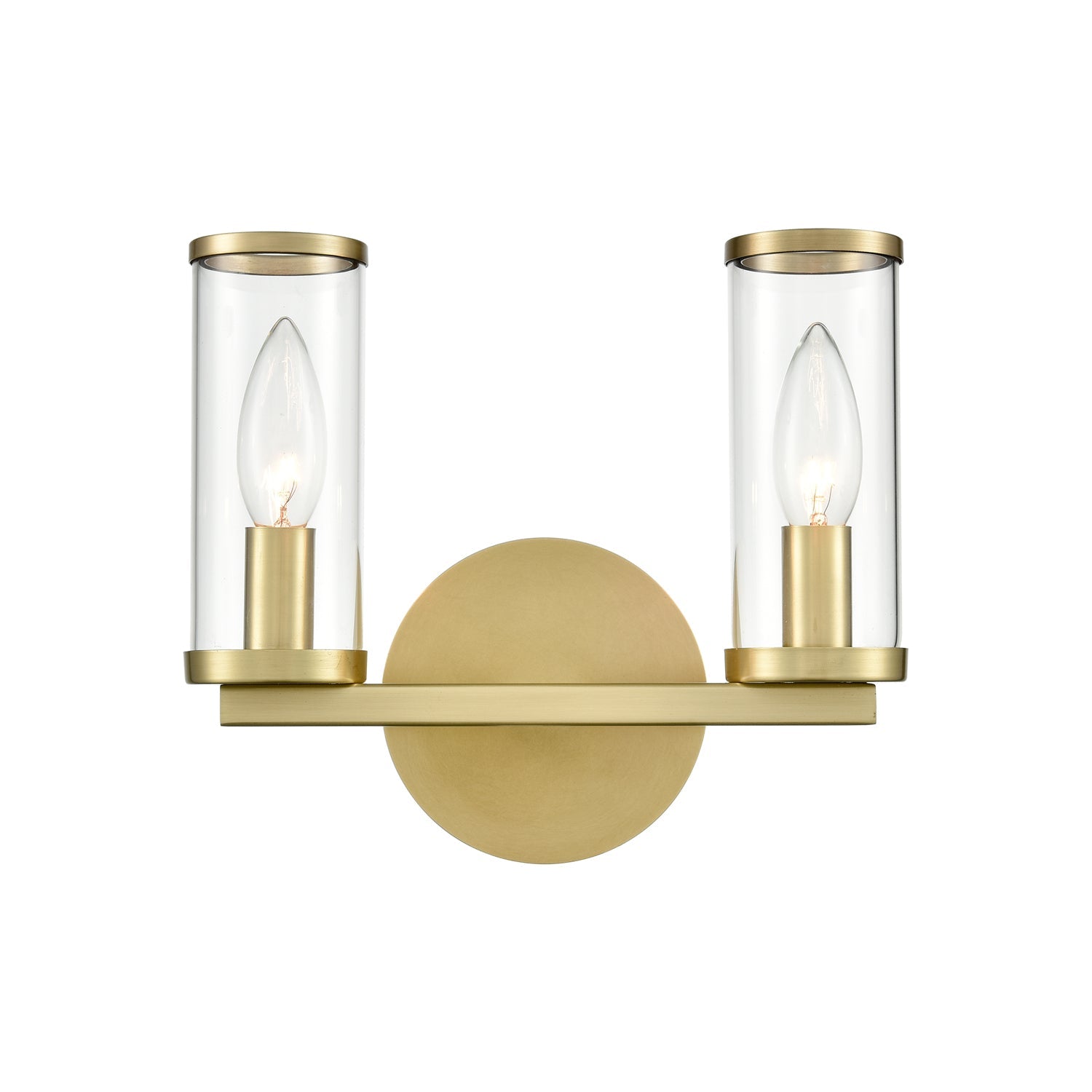 Revolve 10-in Wall/Vanity Light — Clear Glass/Natural Brass