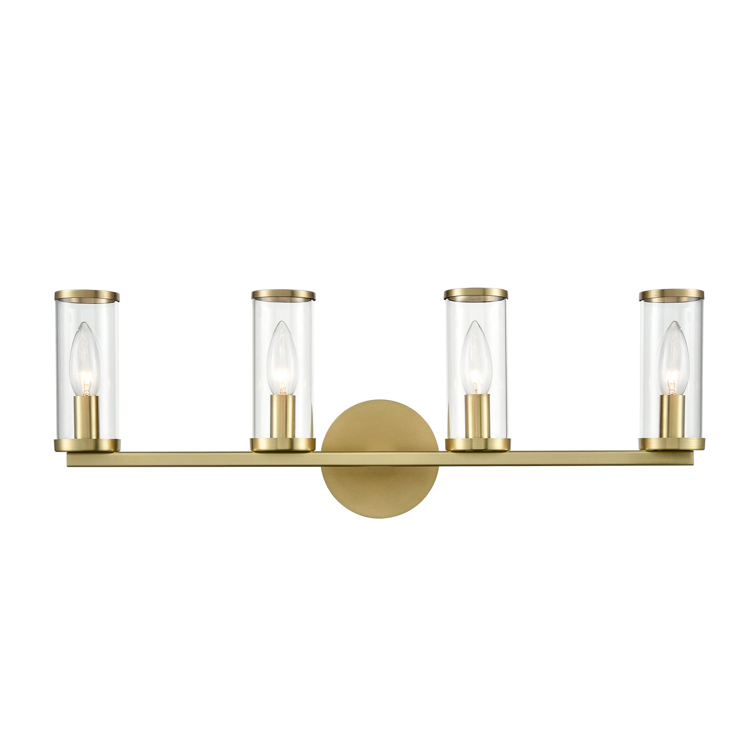 Revolve 25-in Wall/Vanity Light — Clear Glass/Natural Brass