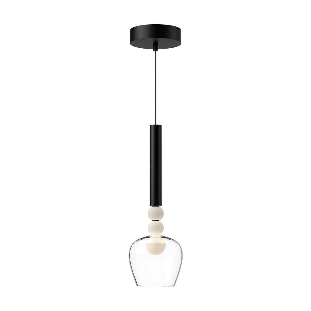 Rise 6-in Pendant — Black/Clear