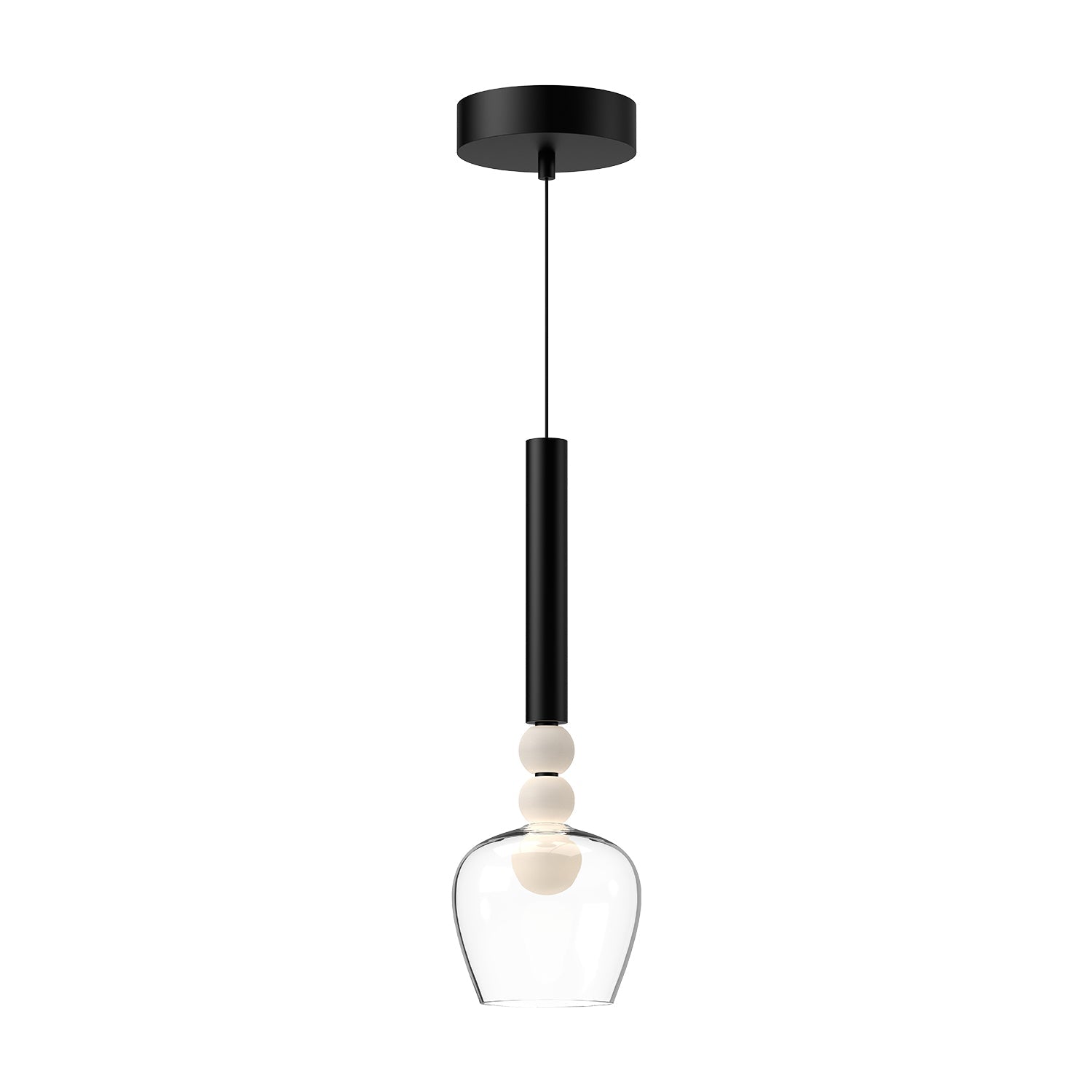 Rise 6-in Pendant — Black/Clear