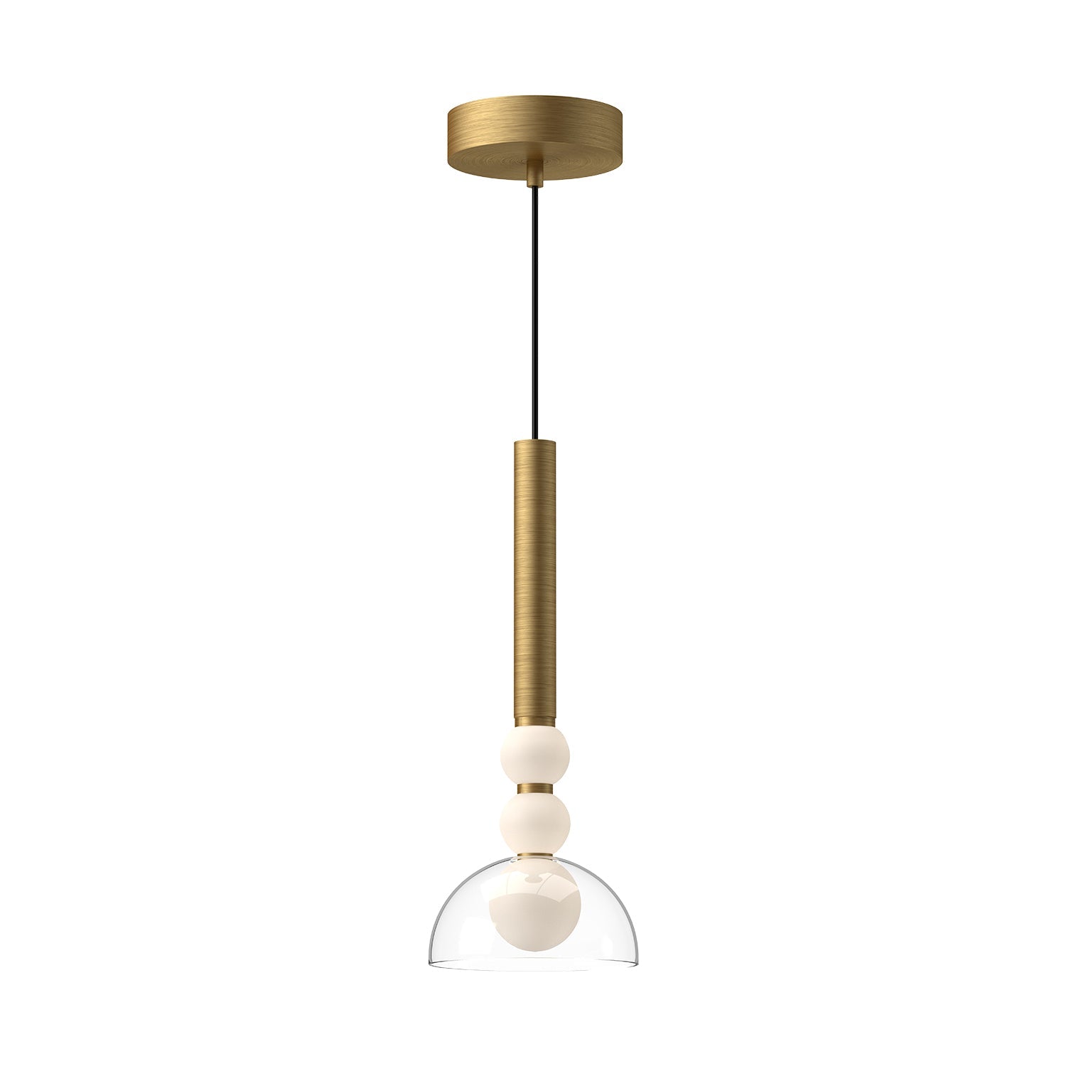 Rise 6-in Pendant — Brushed Gold/Clear [Universal Voltage]