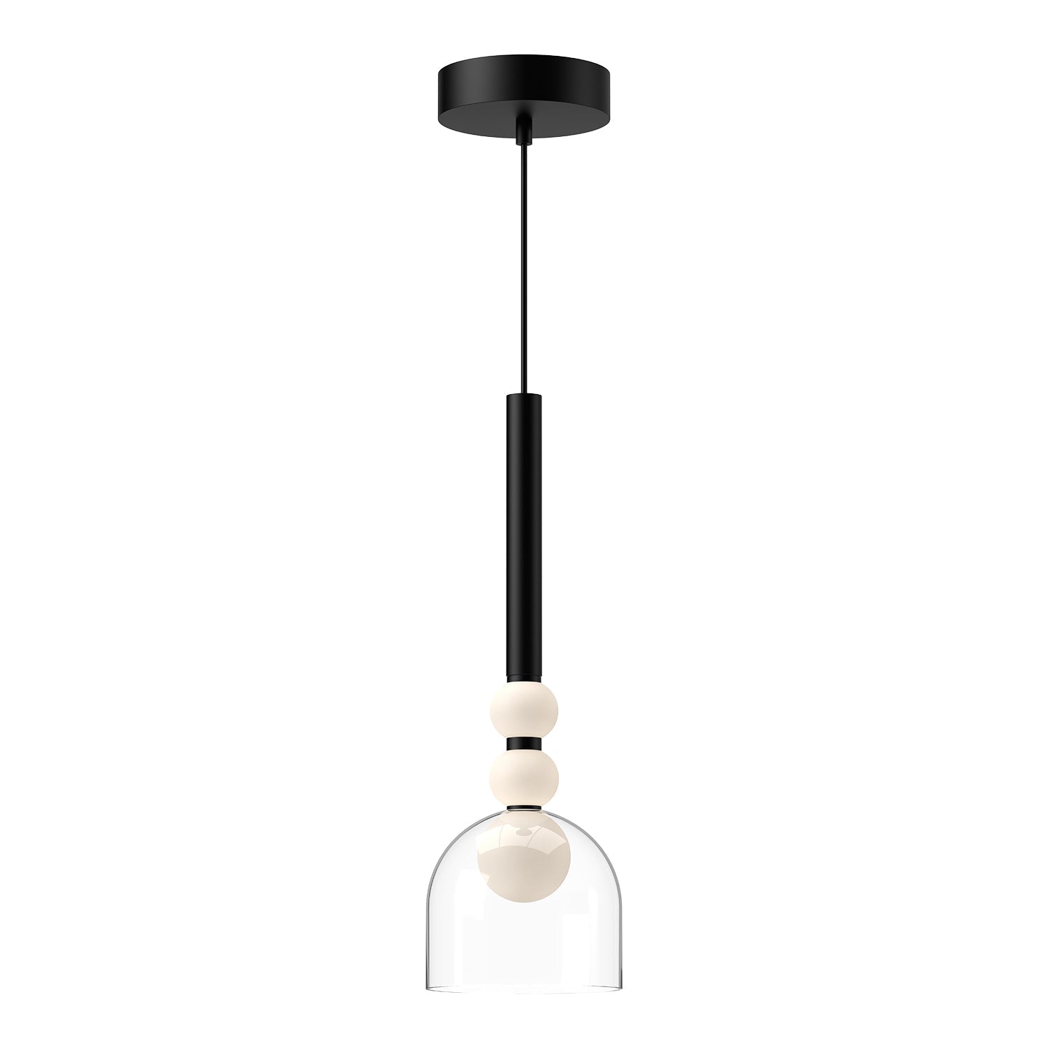 Rise 6-in Pendant — Black/Clear