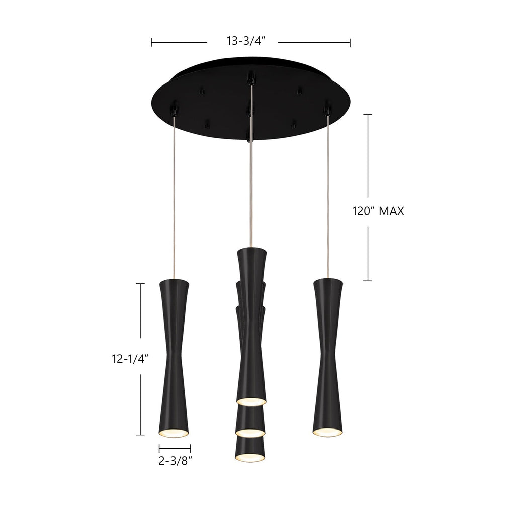 Robson 2-in 5 Head Multi Pendant