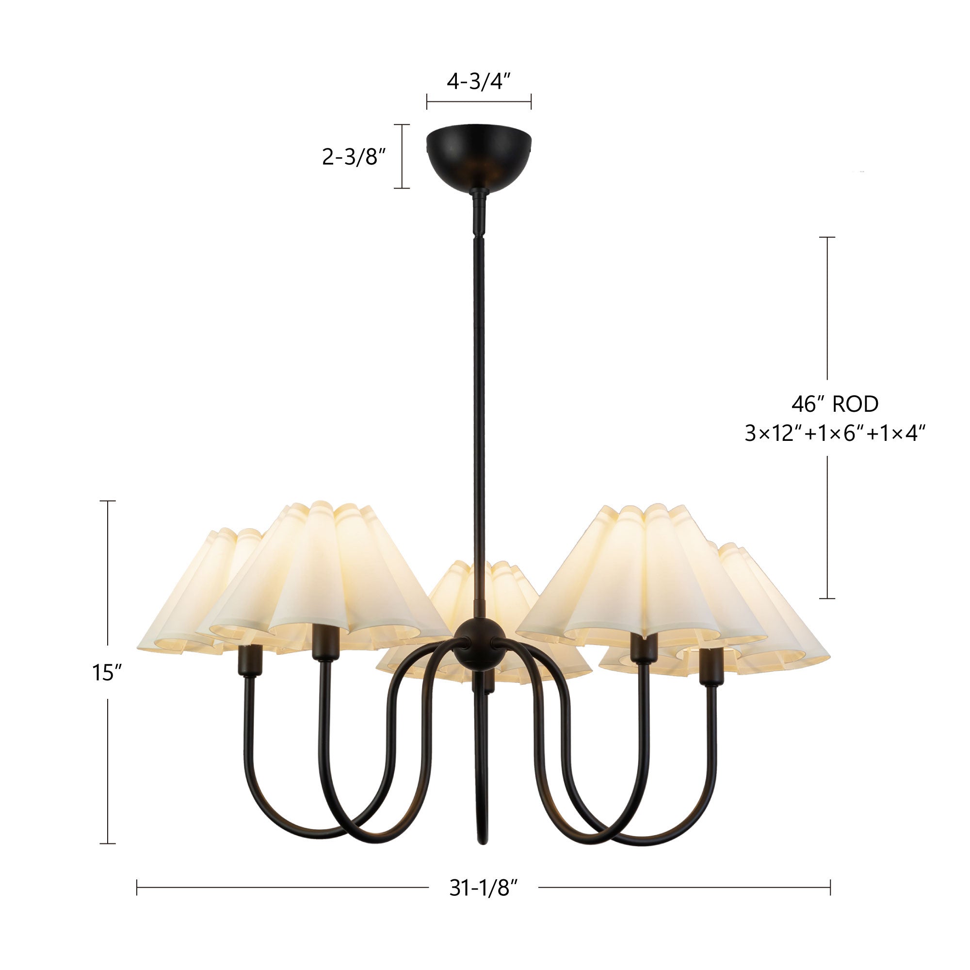 Rosemary 31-in Chandelier