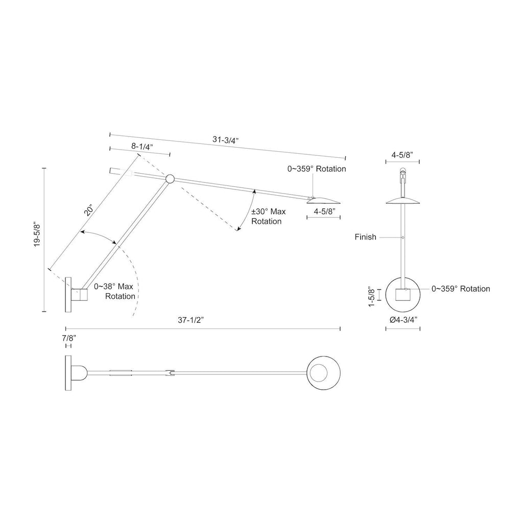 Rotaire 38-in Wall Sconce