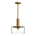 Royale 10-in Pendant — Aged Gold/Clear Glass