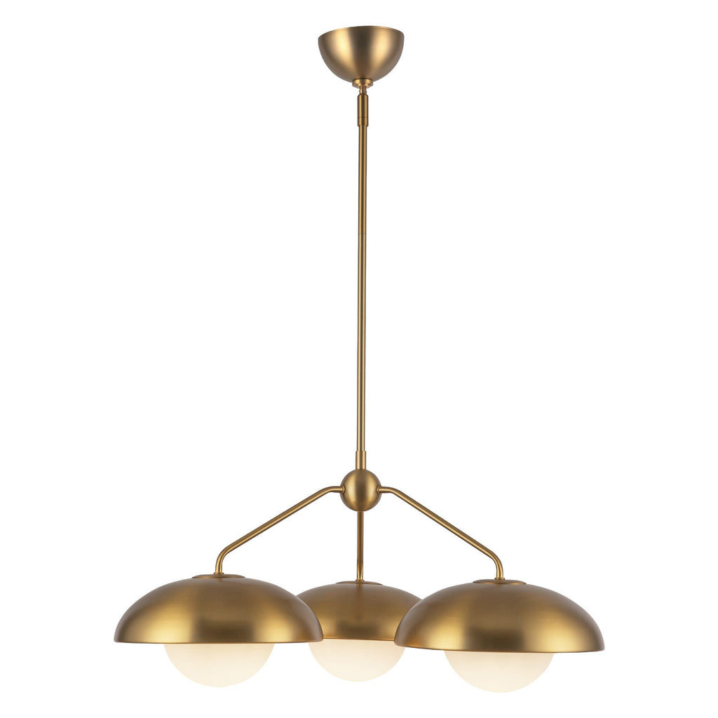 Rubio 28-in Chandelier — Aged Gold/Opal Matte Glass