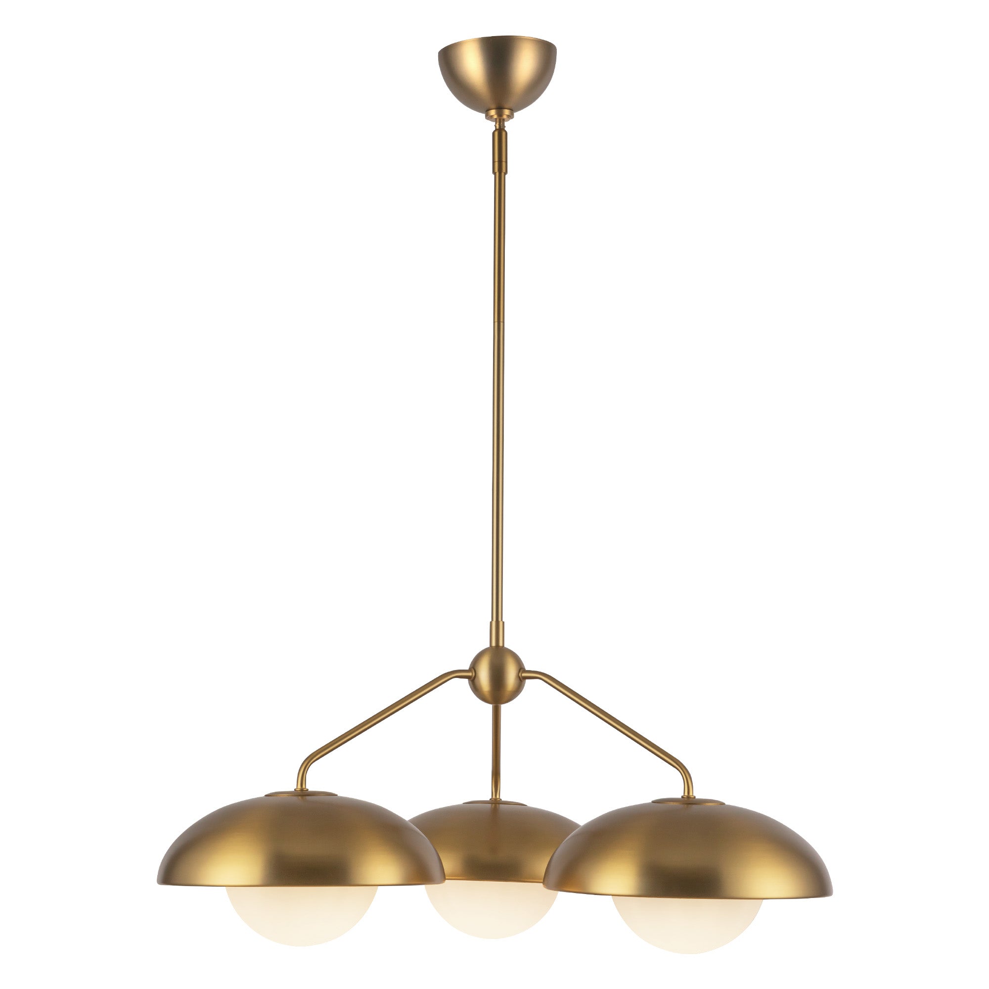Rubio 28-in Chandelier — Aged Gold/Opal Matte Glass