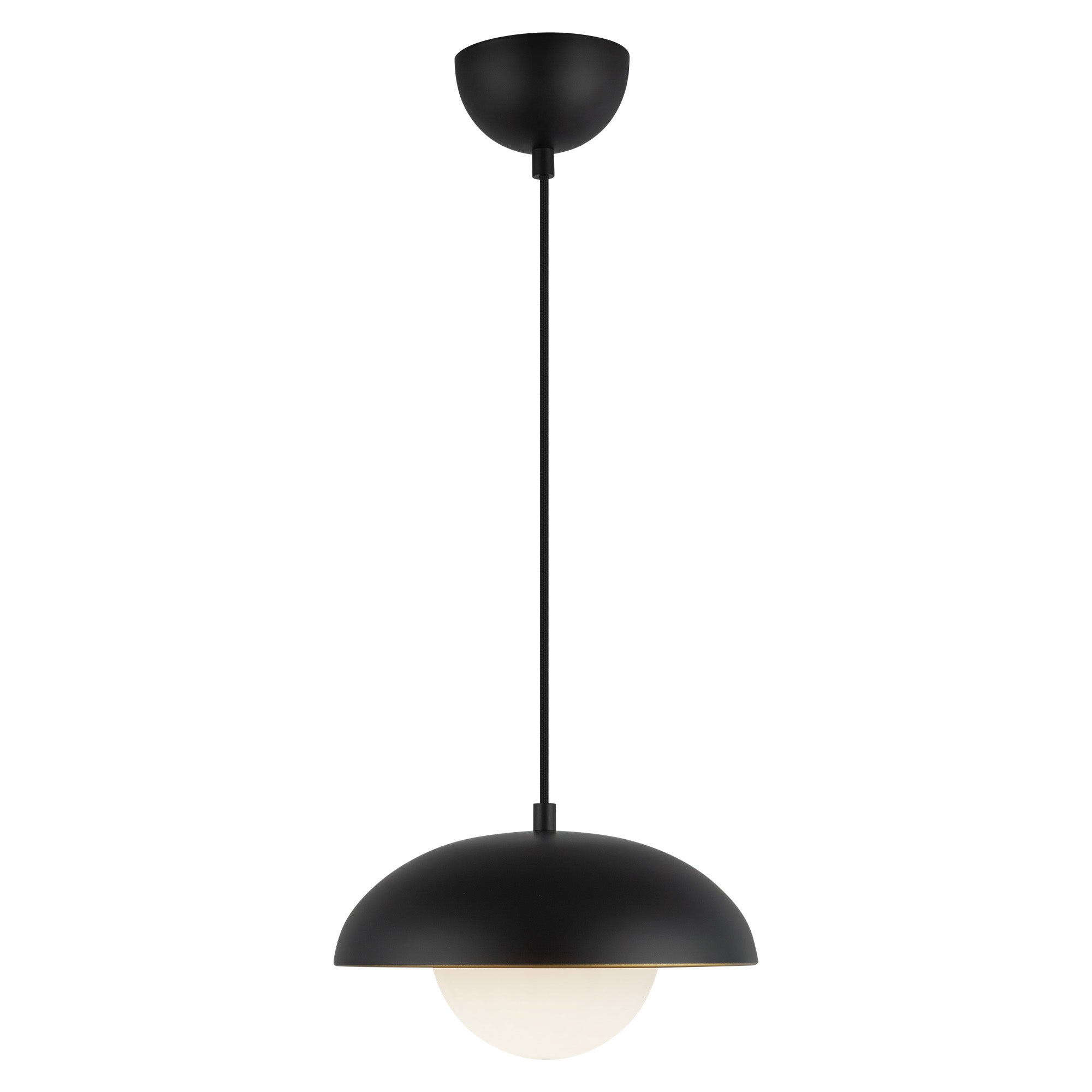 Rubio 11-in Pendant — Matte Black/Opal Matte Glass
