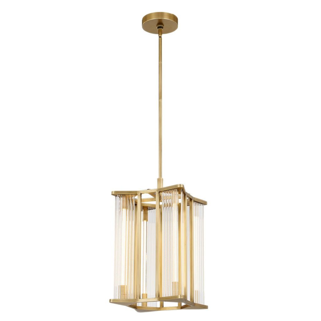 Sabre 11-in Pendant — Ribbed Glass/Vintage Brass [Universal Voltage]