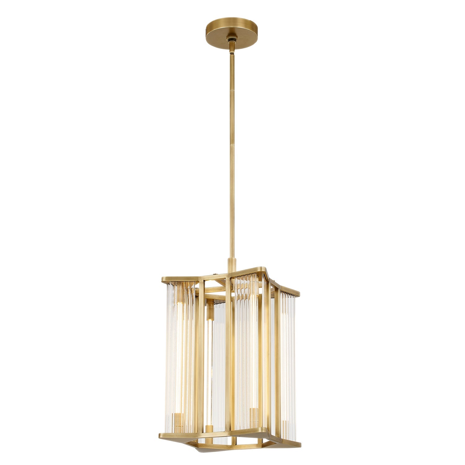 Sabre 11-in Pendant — Ribbed Glass/Vintage Brass [Universal Voltage]