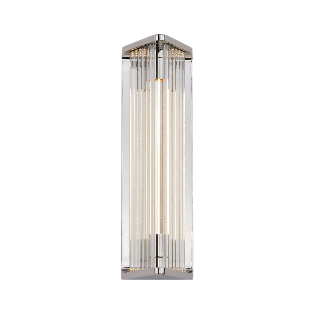 Sabre 12-in Wall/Vanity Light — Polished Nickel/Ribbed Glass