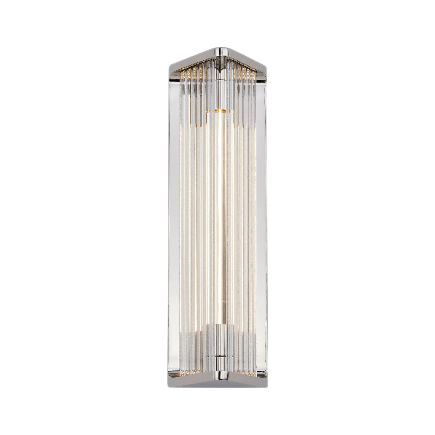 Sabre 12-in Wall/Vanity Light — Polished Nickel/Ribbed Glass