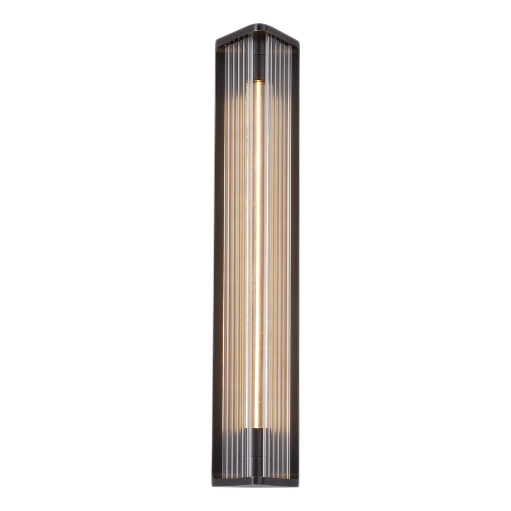 Sabre 23-in Wall/Vanity Light — Ribbed Glass/Urban Bronze