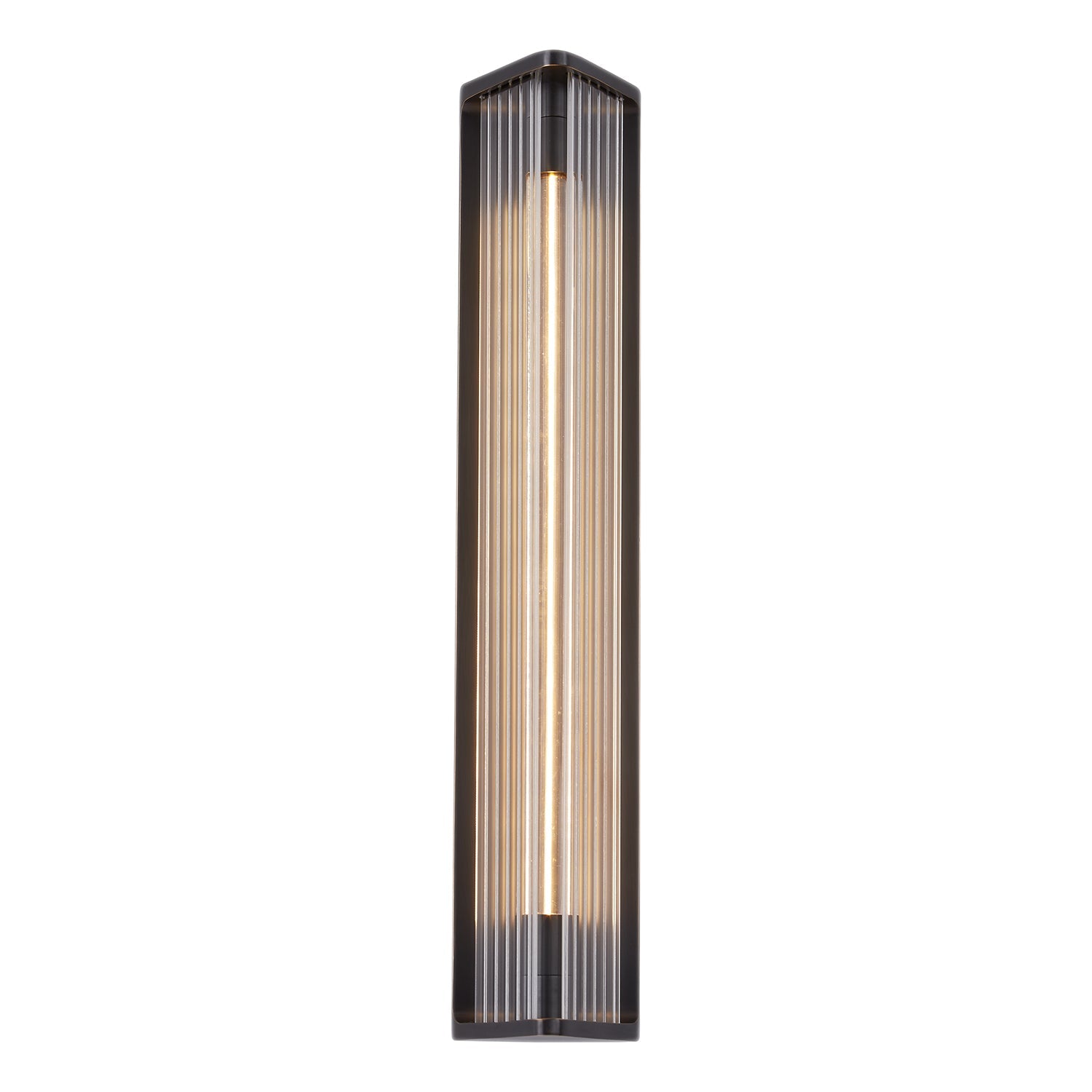 Sabre 23-in Wall/Vanity Light — Ribbed Glass/Urban Bronze