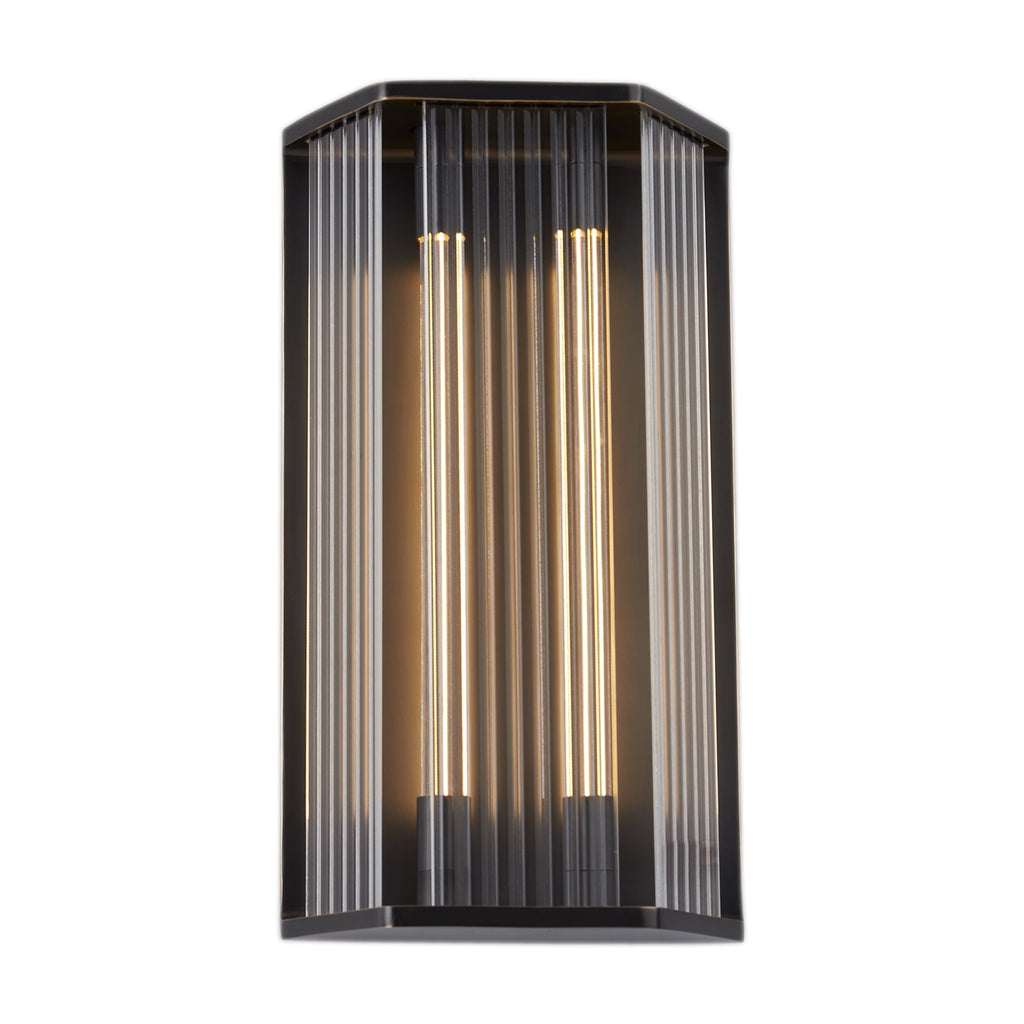 Sabre 16-in Wall/Vanity Light — Ribbed Glass/Urban Bronze