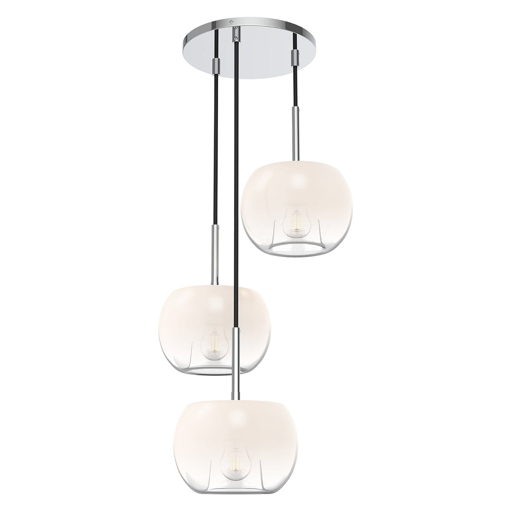 Samar 14-in Chandelier — Chrome/Opal Glass