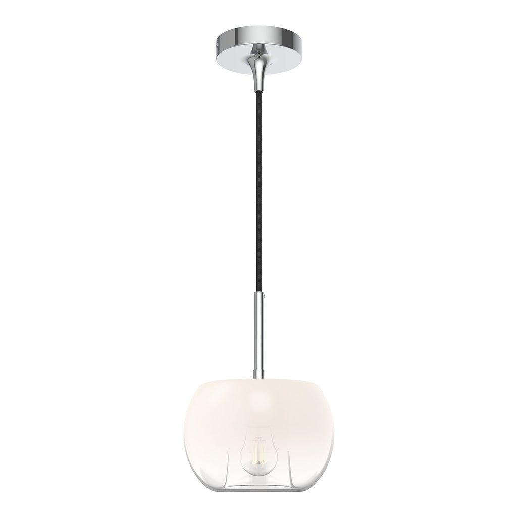 Samar 8-in Pendant — Chrome/Opal Glass
