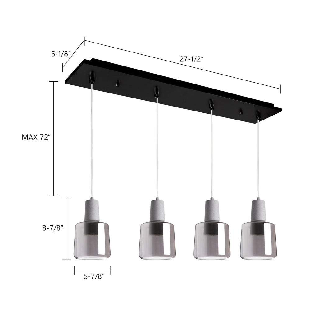Samson 6-in 4 Head Multi Pendant