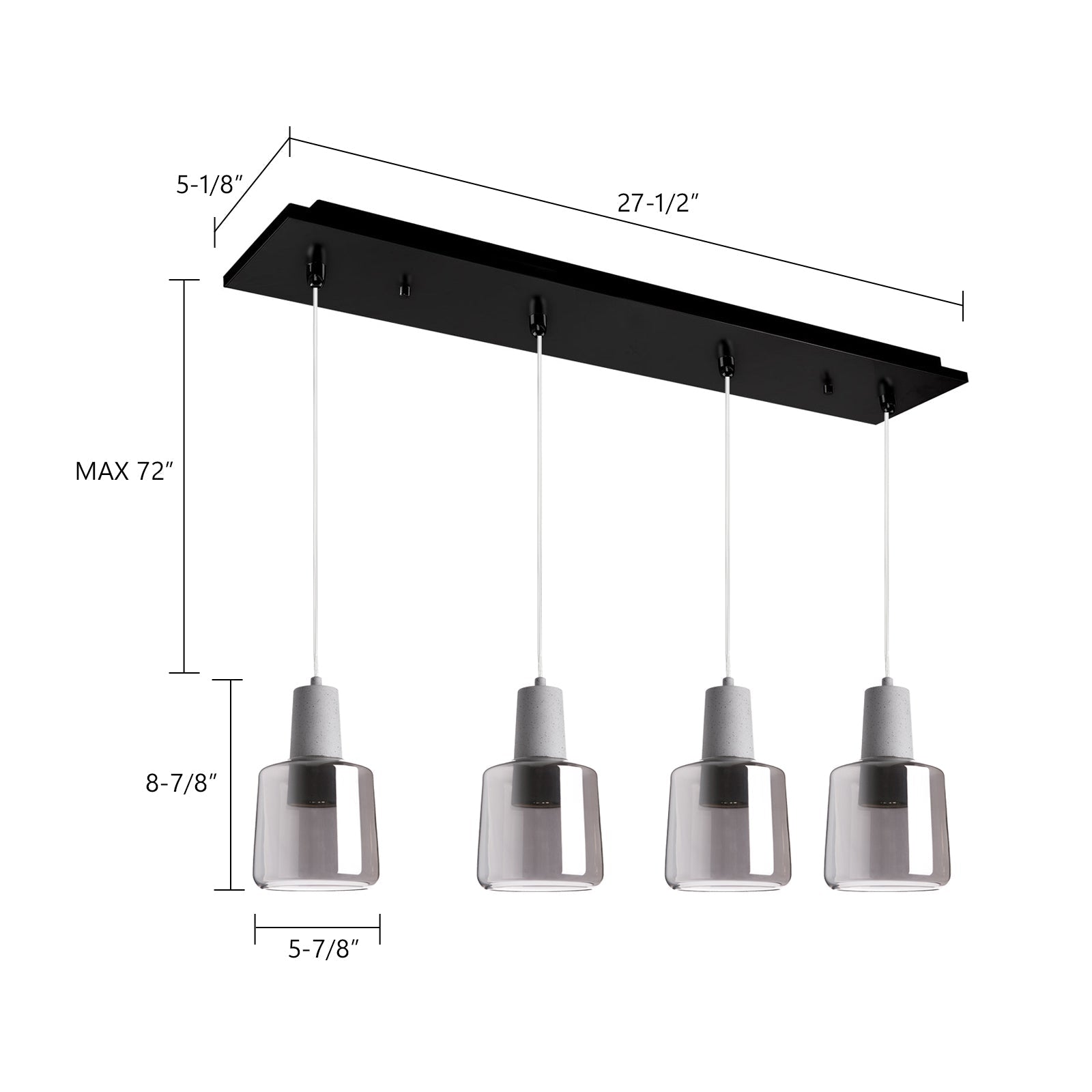 Samson 6-in 4 Head Multi Pendant