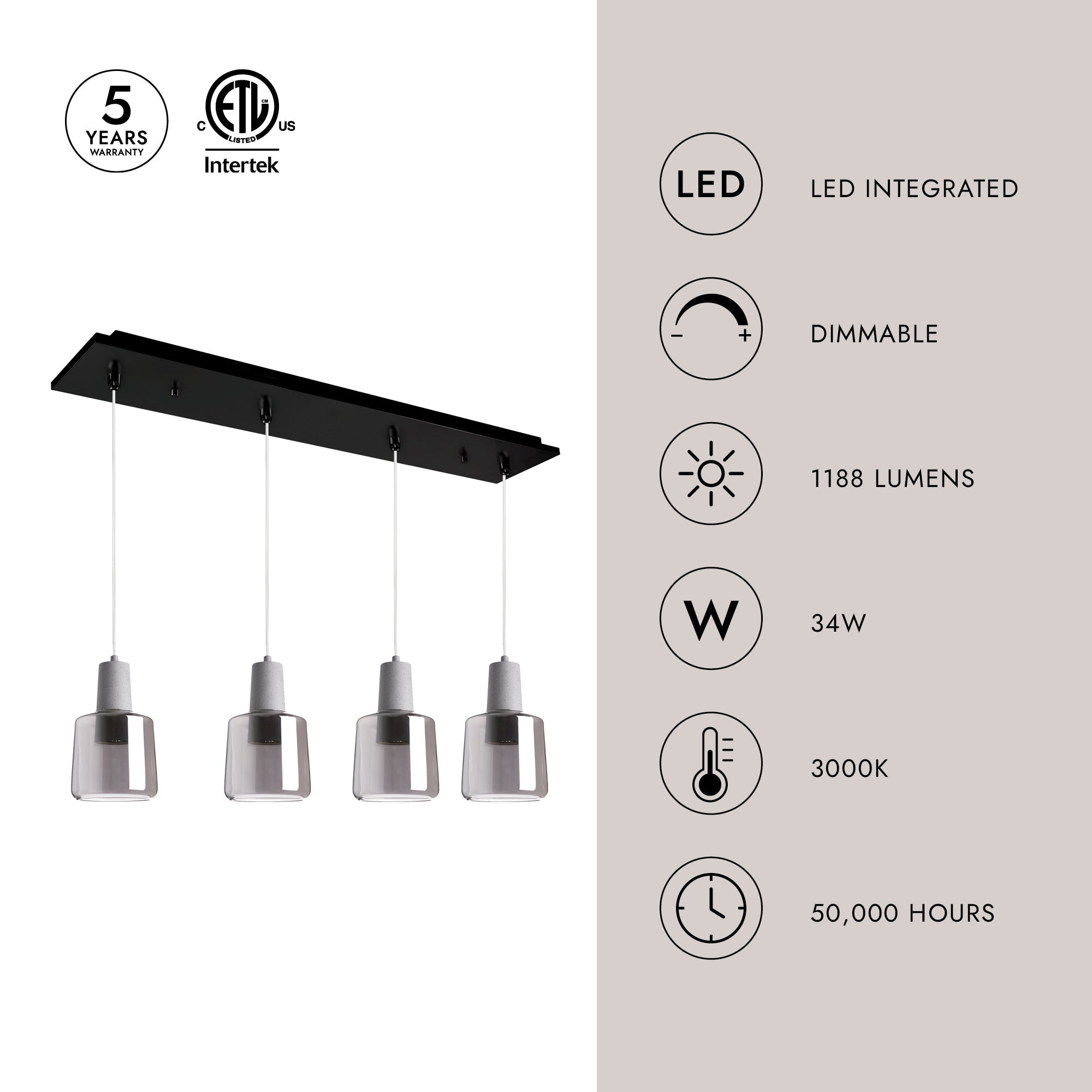 Samson 6-in 4 Head Multi Pendant