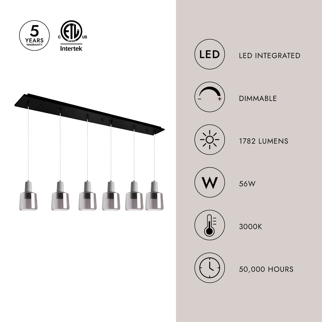 Samson 6-in 6 Head Multi Pendant