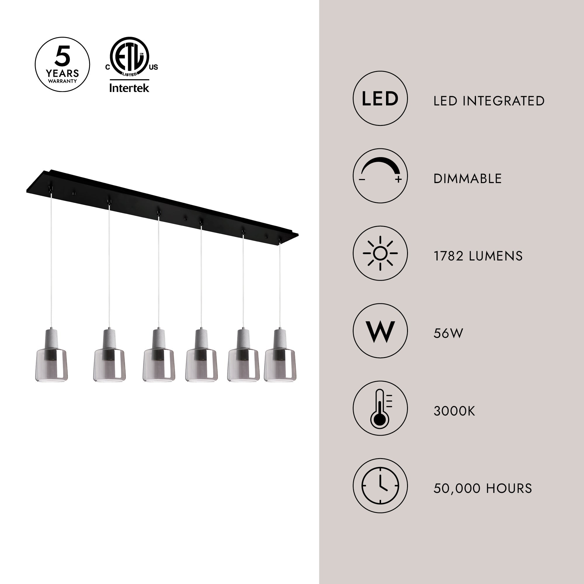 Samson 6-in 6 Head Multi Pendant