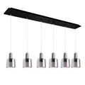 Samson 6-in 6 Head Multi Pendant — Black/Smoked Glass
