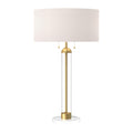 Sasha 18-in Table Lamp — Brushed Gold/White Linen
