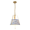 Scout 13-in Pendant — Brushed Gold/Blue Linen