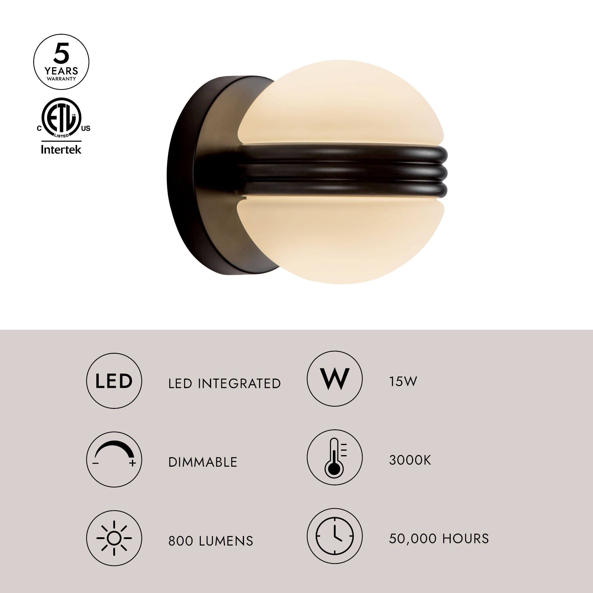 Selene 5-in Wall Sconce