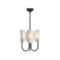 Seno 15-in Chandelier — Matte Black/White Cotton Fabric