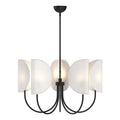 Seno 32-in Chandelier — Matte Black/White Cotton Fabric