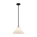 Serena 14-in Pendant — Matte Black/Opal Glass