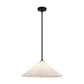 Serena 20-in Pendant — Matte Black/Opal Glass