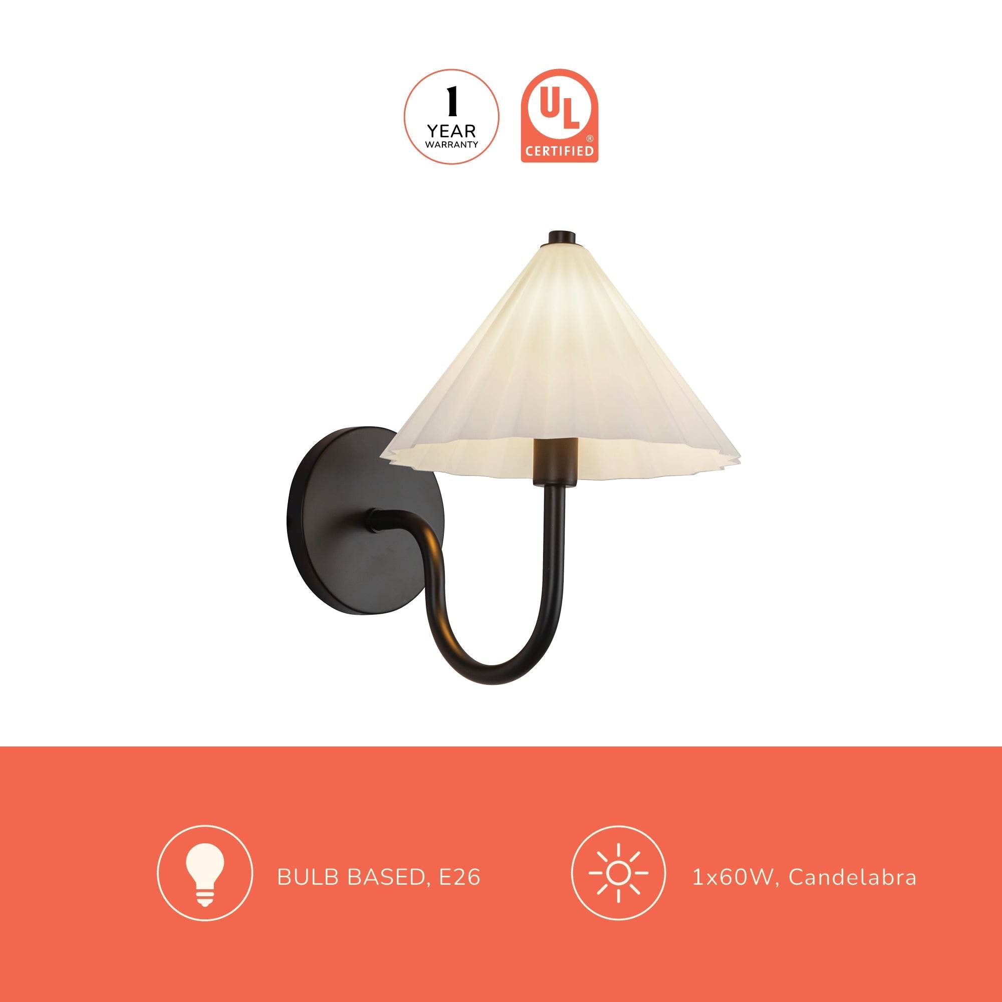 Serena 8-in Wall/Vanity Light