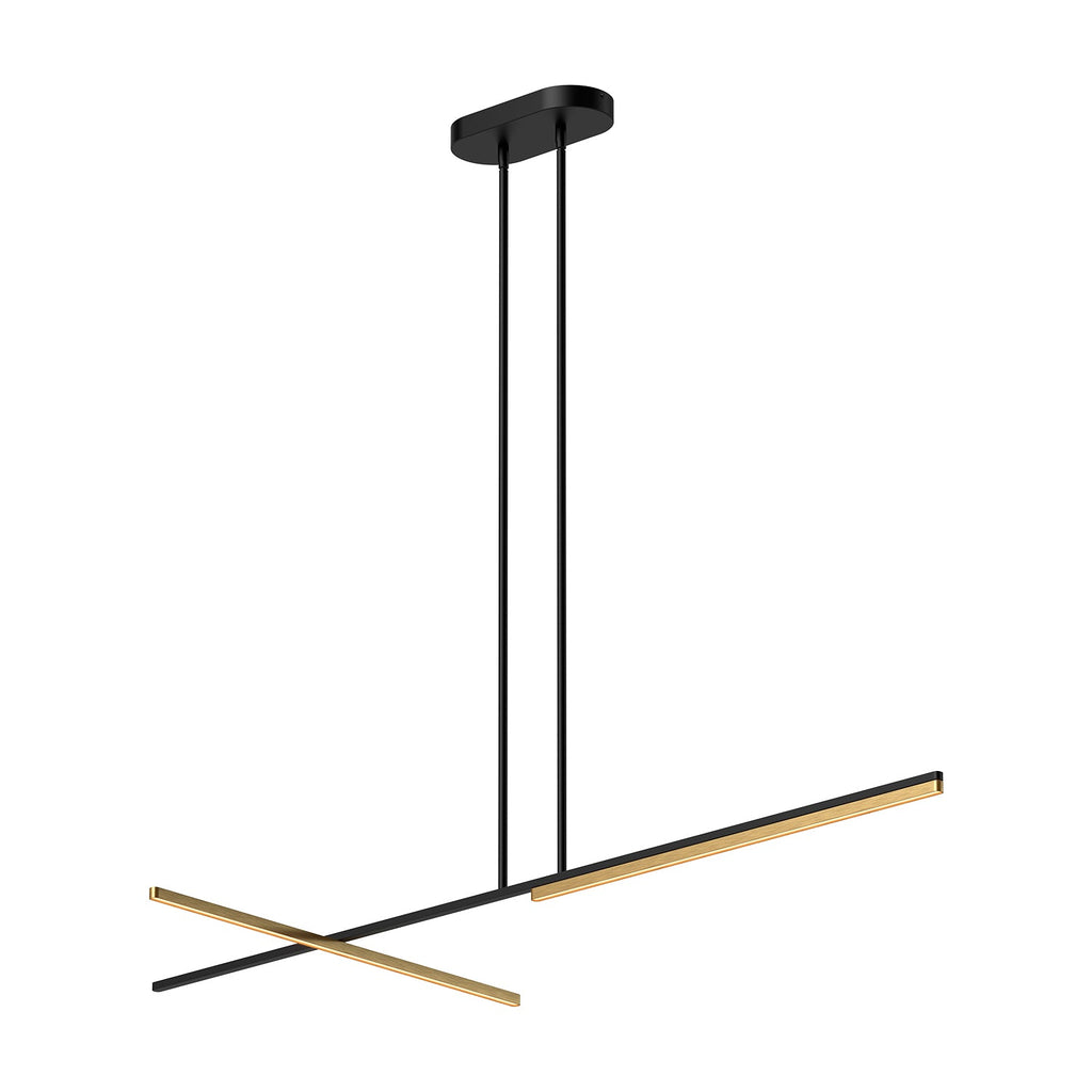 Shift 60-in Linear Pendant — Black/Brushed Gold [Universal Voltage and 0-10 Dimming]