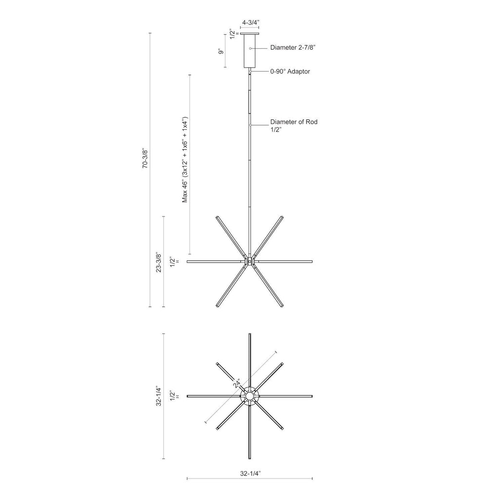 Sirius Minor 32-in Chandelier