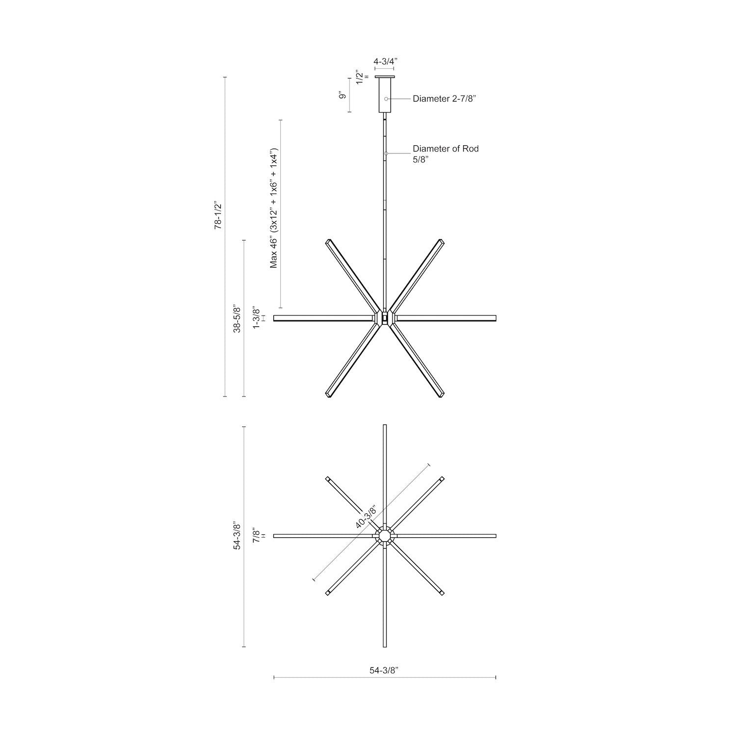 Sirius 56-in Chandelier