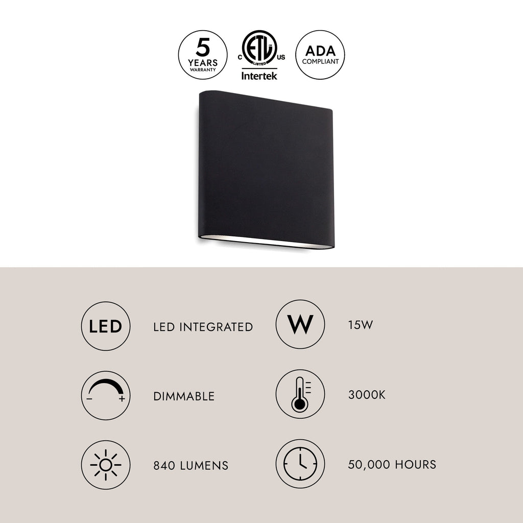 Slate 6-in All-terior Up/Down Wall Light
