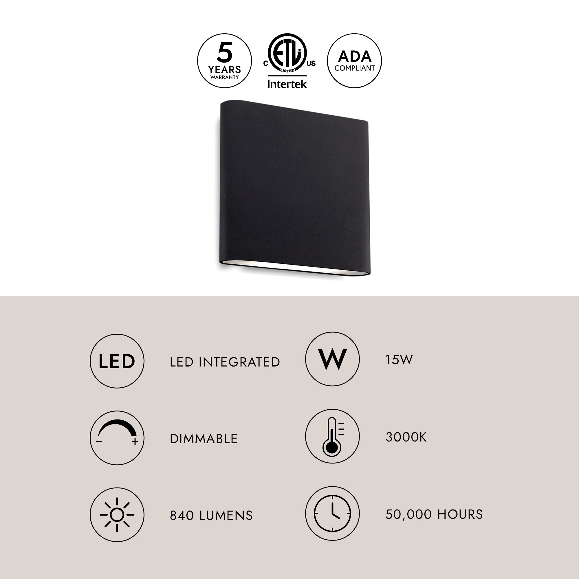 Slate 6-in All-terior Up/Down Wall Light