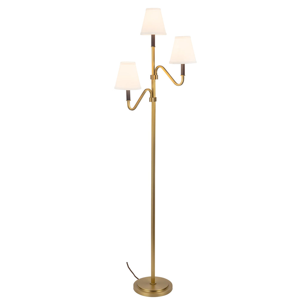 Sloan 68-in Floor Lamp — Brushed Gold/White Linen
