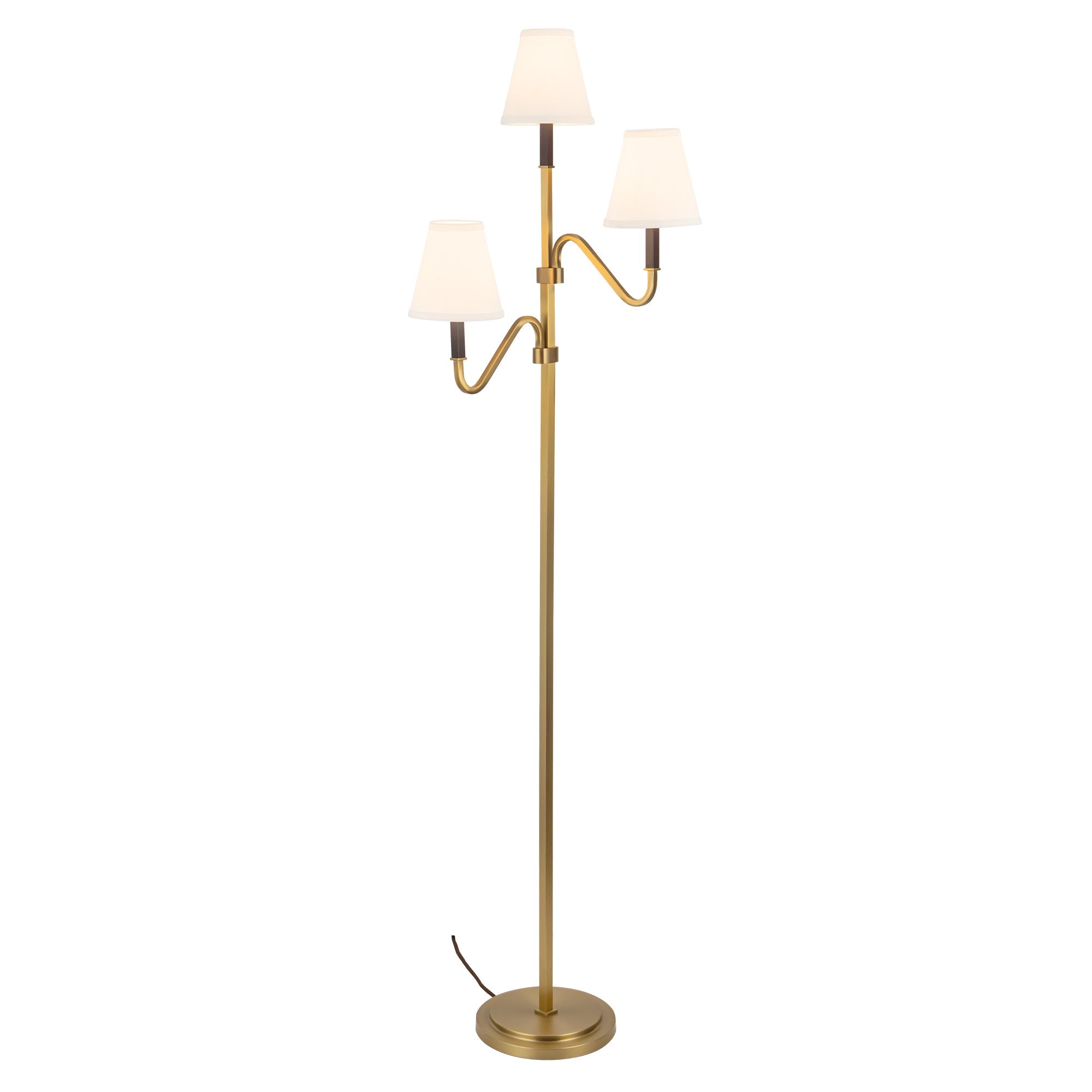 Sloan 68-in Floor Lamp — Brushed Gold/White Linen