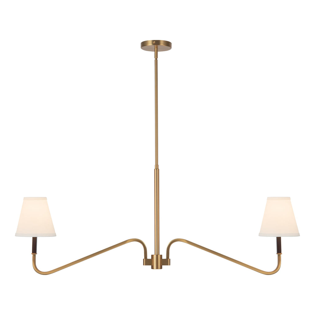 Sloan 42-in Linear Pendant — Brushed Gold/White Linen