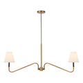 Sloan 42-in Linear Pendant — Brushed Gold/White Linen